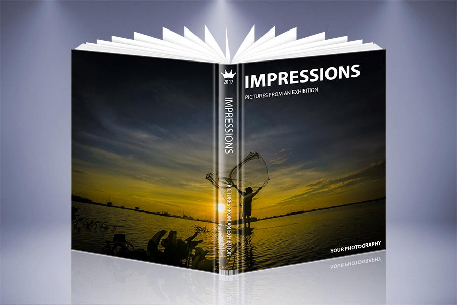 Hardback book Photoshop actions - open book