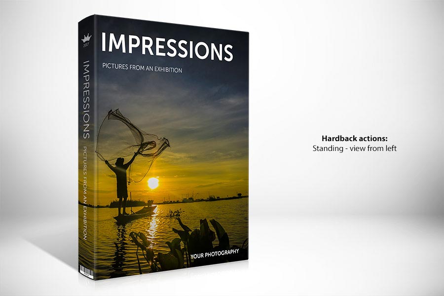 Hardback book Photoshop actions - left view
