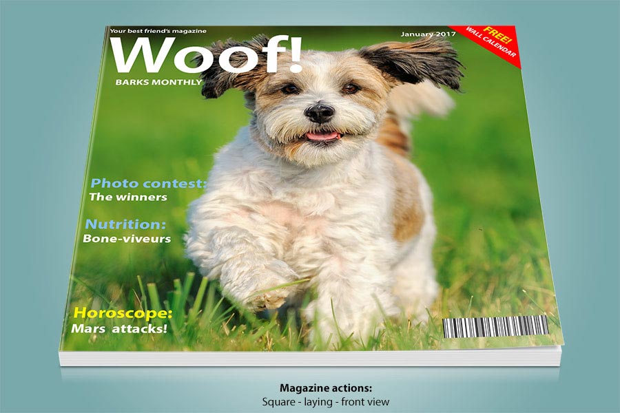 Magazine Photoshop actions - square, front view
