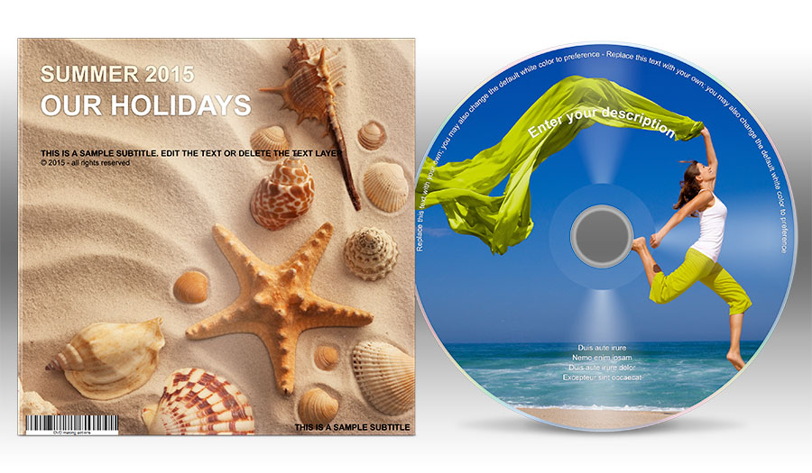 CD / DVD with sleeve and custom photos - Photoshop actions