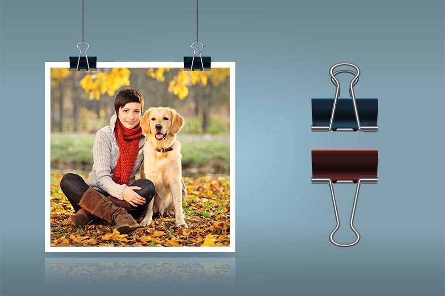 Binder Clips Photoshop actions - clips with different colors