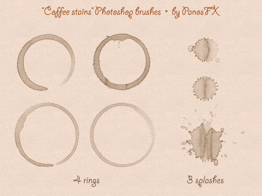 Coffee stains Photoshop brushes by PanosFX