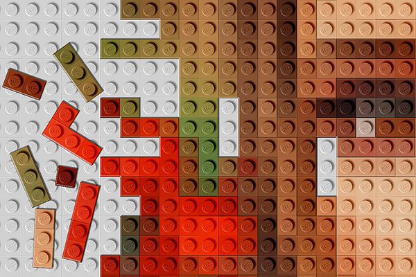 lego bricks in Photoshop