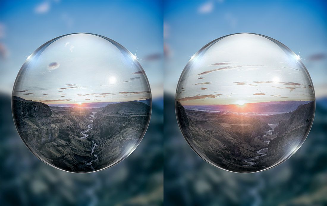 Photoshop crystal sphere - exra distortion