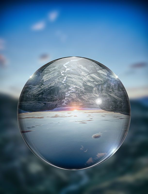 Photoshop crystal sphere - real lensball