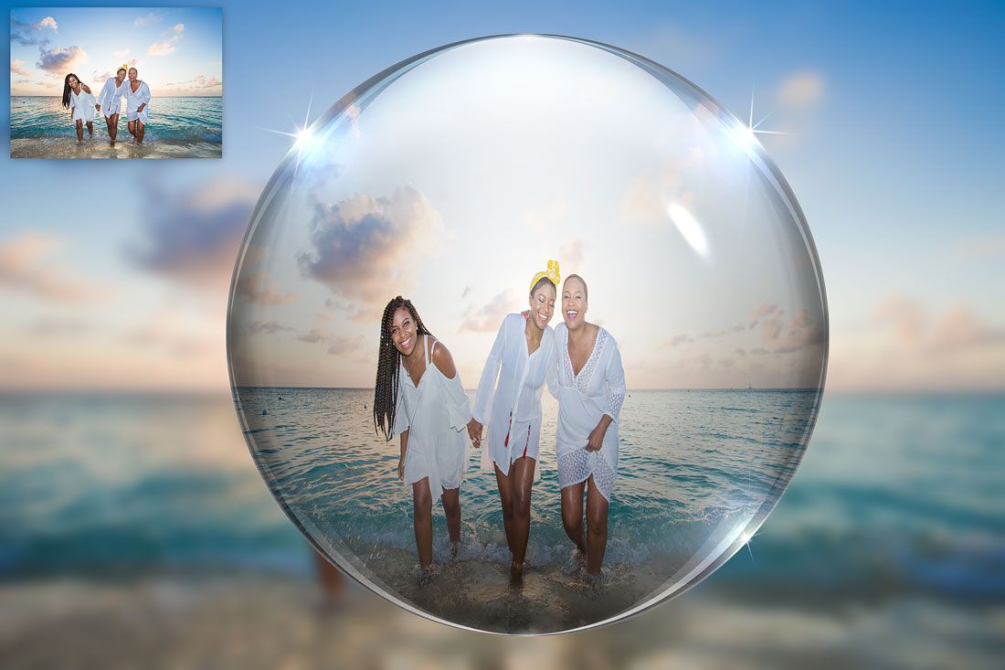 Crystal ball from entire photo