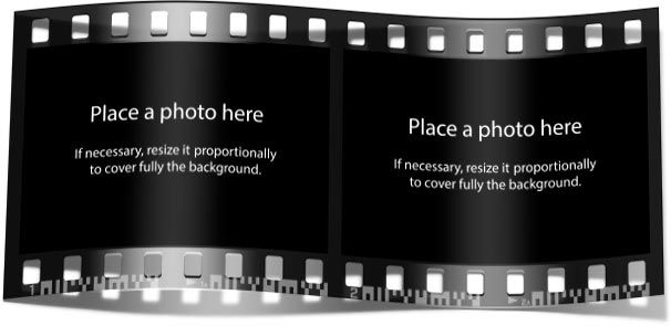Bent filmstrip with 2 photos - style ii