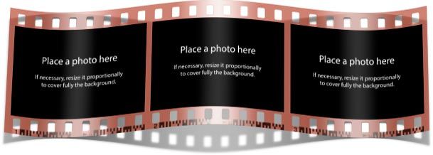 Bent filmstrip with 3 photos - style i