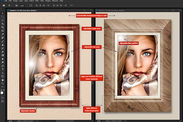 The new PHOTO FRAMES actions