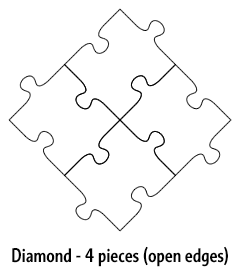 Diamond - 4 pieces (open edges)