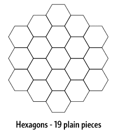 Hexagons - 19 plain pieces