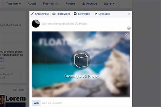 Create a 3D Facebook photo