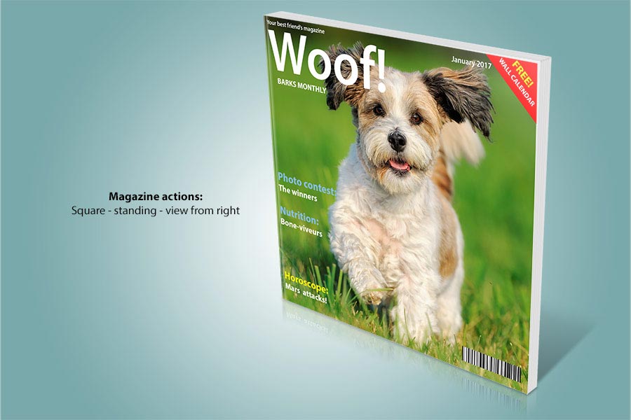 Magazine Photoshop actions - square, right view