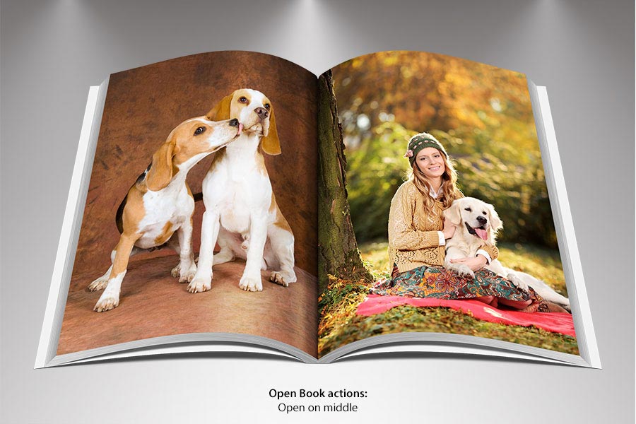 Softback open book Photoshop actions