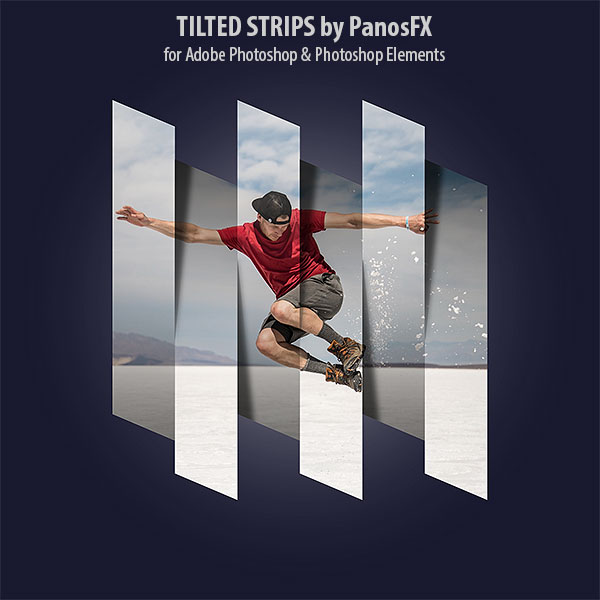 tilted strips Photoshop actions - 6 vertical strips