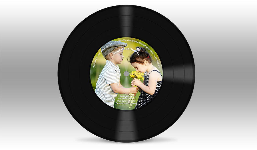 Vinyl Record with custom photo- Photoshop actions