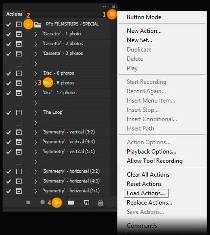Installing Photoshop actions