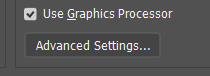 activate "Use Graphics Processor" option