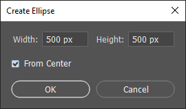 create ellipse dialogue box