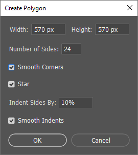 create polygon dialogue box