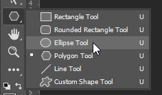 select the ellipse Photoshop tool