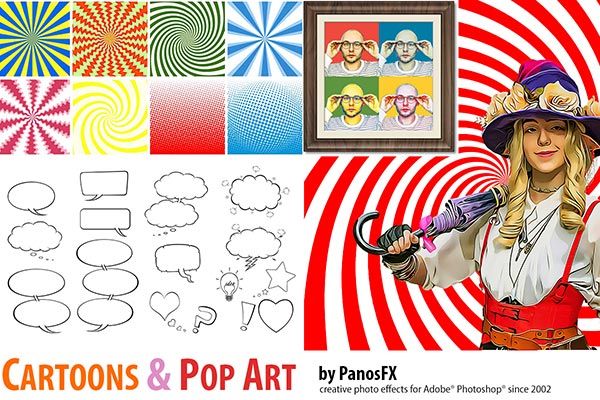 Cartoons and Pop Art photoshop actions