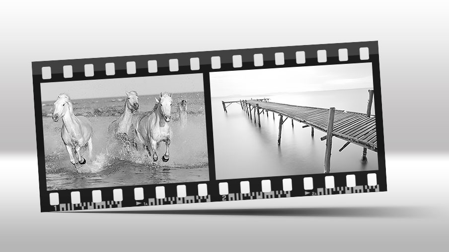 Flat Film strips Photoshop actions - 2 photos